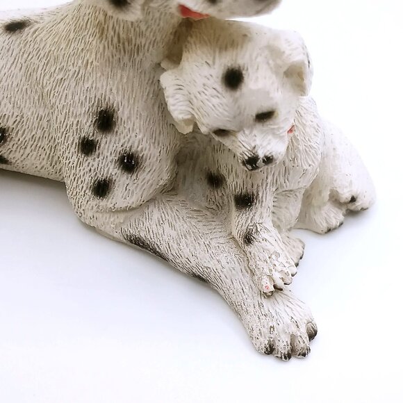 Dalmatian Family Figurine Mama Dog & Pups Resin White 4" L x 3" H Accent Decor - Picture 6 of 13